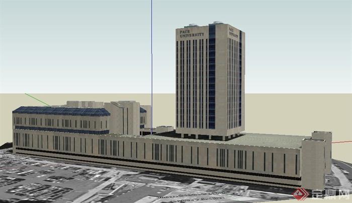 某地大学教学楼建筑设计SU模型(2)