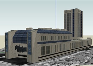 某地大学教学楼建筑设计SU(草图大师)模型
