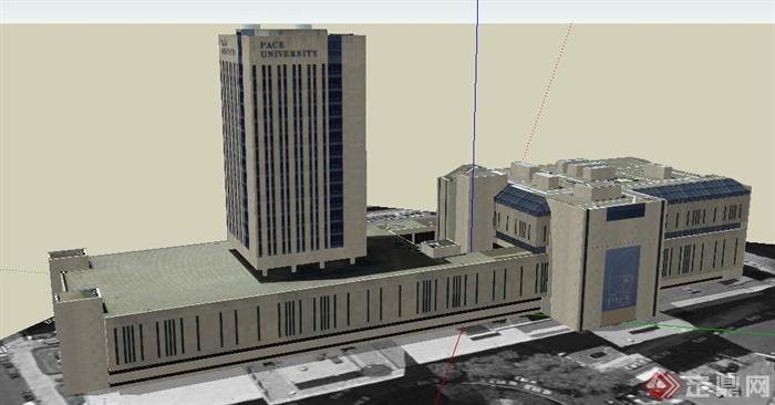 某地大学教学楼建筑设计SU模型(3)