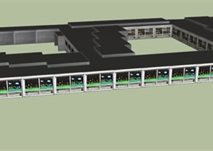 一栋学校建筑设计SU(草图大师)模型
