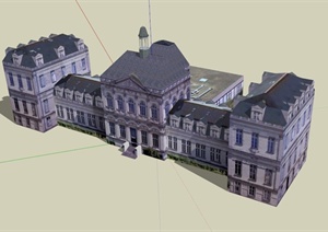 某宫殿文化建筑设计SU(草图大师)模型