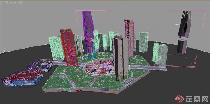 现代某城市中心商场建筑设计3DMAX模型与PSD效果图(4)