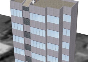 某公司办公楼建筑设计SU(草图大师)模型1