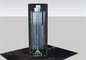 某现代百灵时尚办公大楼建筑设计SU(草图大师)模型