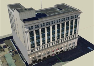 多层商业楼建筑设计SU(草图大师)模型