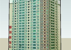 某现代高层宾馆建筑设计SU(草图大师)模型
