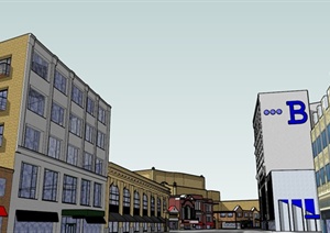 某商业街区建筑设计SU(草图大师)模型