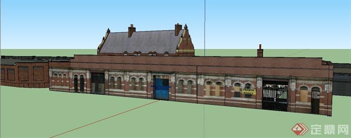 某地铁路中心站建筑设计su模型(1)