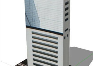 某栋政府大楼建筑设计SU(草图大师)模型