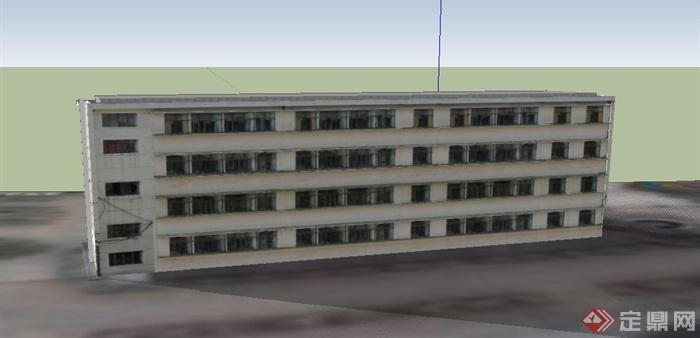 某现代四层北区实验楼建筑设计SU模型(2)