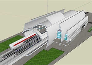 某火车站台设计SU(草图大师)模型