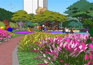 住宅区儿童乐园景观设计SU(草图大师)模型