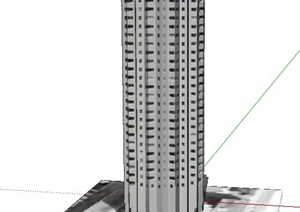 某圆形高层办公建筑设计SU(草图大师)模型