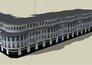 某城市中心商住楼建筑设计SU(草图大师)模型