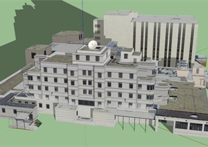 圣迈克贵族学校建筑设计SU(草图大师)模型