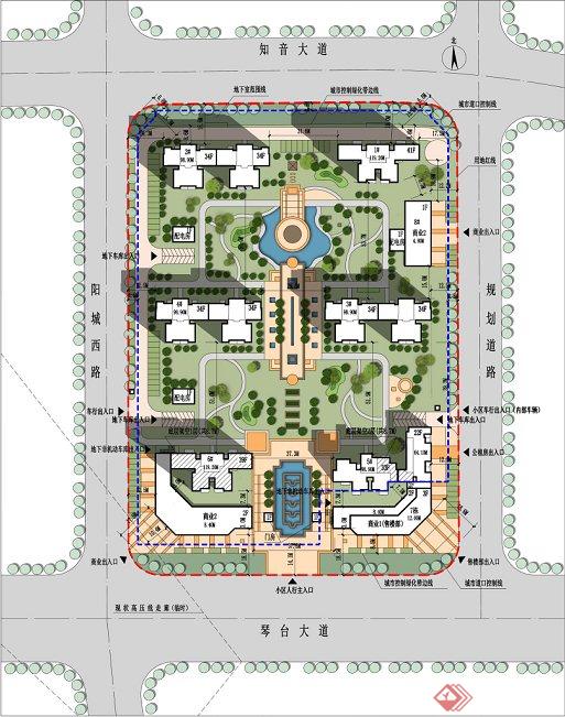 某现代国际花园住宅小区建筑规划设计方案(3)