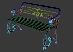 园林景观某铁艺座椅3DMAX模型