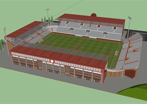 某一个足球场馆建筑设计SU(草图大师)模型