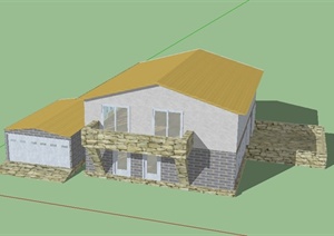某两栋乡村住宅建筑设计SU(草图大师)模型