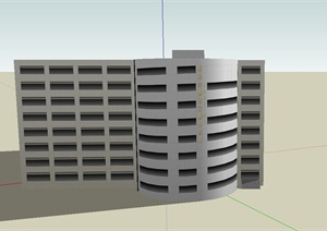 某现代多层停车场建筑设计SU(草图大师)模型