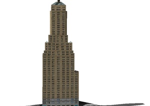 某高层梯形办公建筑设计SU(草图大师)模型