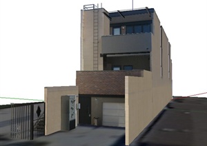 现代三层私人住宅楼建筑设计SU(草图大师)模型