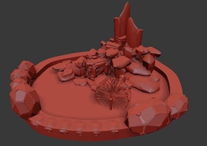 园林景观假山水景3DMAX模型