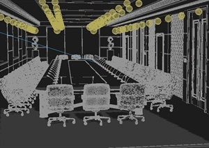 现代简约风格某会议室室内设计3dmax模型
