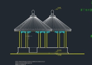 园林景观古典中式园套亭与园亭设计CAD施工图