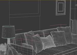 吃的某多层住宅空间室内客厅装修设计3DMAX模型