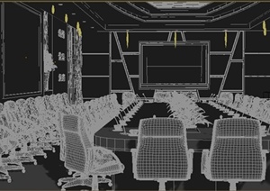 现代风格某会议室室内设计3dmax模型