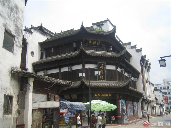 中式商铺,马头墙,飞檐翘角