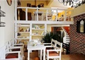 咖啡厅,餐桌椅,复式层,隔断,楼梯
