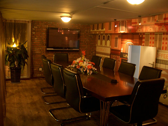 咖啡厅,会议室,桌椅,电视,装饰墙