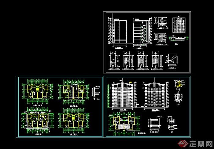 四套多层住宅楼建筑设计CAD施工图(2)