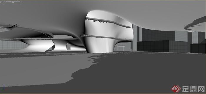现代某多层异形建筑设计3DMAX模型与PSD效果图(12)