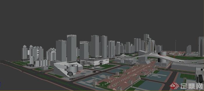现代某多层异形建筑设计3DMAX模型与PSD效果图(11)