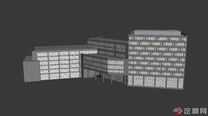 现代某九层办公建筑设计3DMAX模型(1)