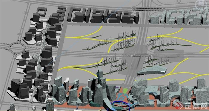 现代某高层异形建筑设计3DMAX模型与PSD效果图(11)