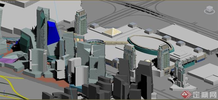 现代某高层异形建筑设计3DMAX模型与PSD效果图(10)