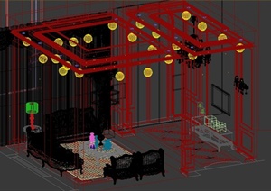 某欧式住宅空间客厅装修设计方案3DMAX模型