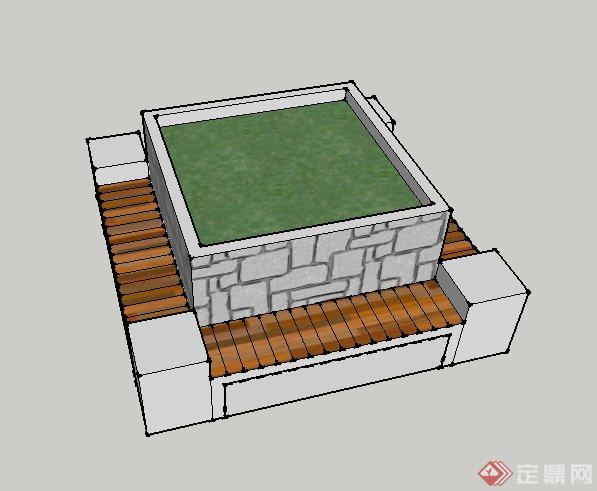 方形树池设计SU模型(1)