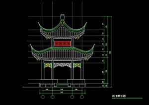 园林景观重檐亭设计CAD施工图