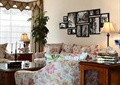 客厅,沙发,吊灯,背景墙,茶几,植物