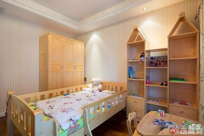 儿童房,卧室,儿童床,置物柜,儿童桌,衣柜