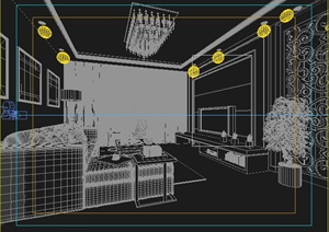 某住宅家装客厅及餐厅室内设计3dmax模型