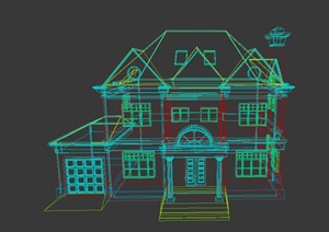 两层欧式别墅建筑设计3DMAX模型