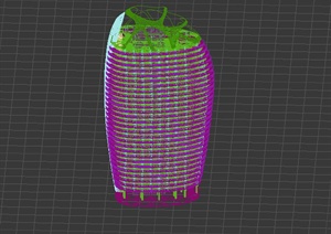 现代某高层异形酒店建筑设计3DMAX模型