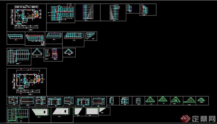 某单层别墅建筑设计CAD方案图+SU模型+PSD效果图(3)