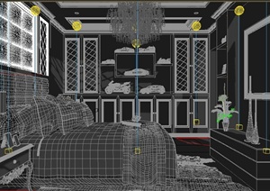 某现代风格别墅空间孩子卧室装修设计3DMAX模型